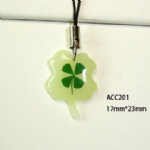 luminous four leaf clover  moblile phone strap ACC201