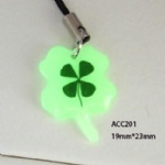 luminous four leaf clover  moblile phone strap ACC201