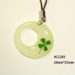 luminous lucky clover  moblile phone strap ACC203