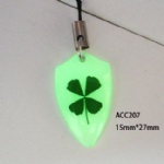 luminous lucky clover  moblile phone strap ACC207