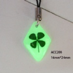 luminous lucky clover  moblile phone strap ACC208