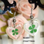 lucky clover  earrings heart shape AEA001