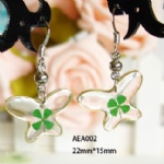 lucky clover  earrings heart shape AEA002
