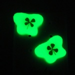 luminous lucky clover ear studs  AJC605