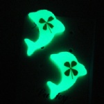 luminous lucky clover ear studs  AJC607