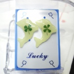 luminous lucky clover ear studs  AJC607