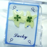 luminous lucky clover ear studs  AJC608