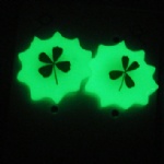 luminous lucky clover ear studs  AJC609