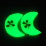 luminous lucky clover ear studs  AJC611