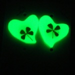 luminous lucky clover ear studs  AJC616