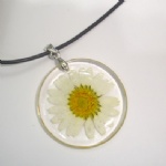 clear pressed flower necklace BAB124a