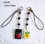 lovers mobile phone strap with real flower BGI204