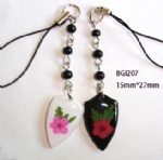 lovers mobile phone strap with real flower BGI207