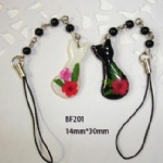lovers mobile phone strap with real flower BGI209