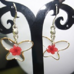 metal frame flower earrings BEA002