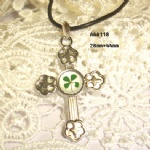 alloy lucky clover necklace with cross shape AAA118