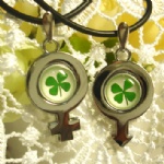 alloy lucky clover lovers necklace AFA112111