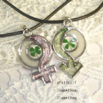 alloy lucky clover lovers necklaceAFA136137