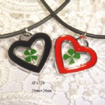 alloy lucky clover lovers necklaceAFA138