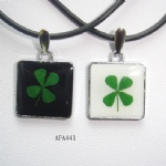 alloy lucky clover lovers necklaceAFA441