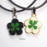 alloy lucky clover lovers necklaceAFA443