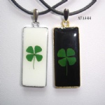 alloy lucky clover lovers necklaceAFA444