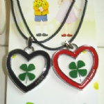 alloy lucky clover lovers necklaceAFA001