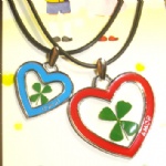 alloy lucky clover lovers necklaceAFA002