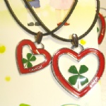 alloy lucky clover lovers necklaceAFA002