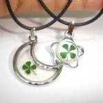 alloy lucky clover lovers necklaceAFA146119