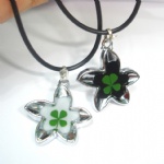 alloy lucky clover lovers necklaceAFA161