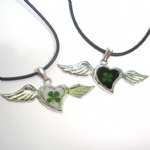 alloy lucky clover lovers necklaceAFA163