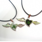alloy lucky clover lovers necklaceAFA163