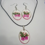 jewelry set with pressed flower BOB104a