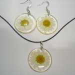 jewelry set with pressed flower BOB124a
