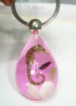 artificial amber keychain with real sea horse 2PKSH