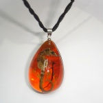 artificial amber pendant with real sea horse 2BRDSH