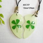 luminous lucky clover couple mobile phone strap AGC237