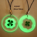 luminous lucky clover couple mobile phone strap AGD407