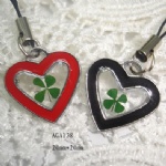 zinc alloy lucky clover couple mobile phone strap AGA138