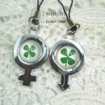 zinc alloy lucky clover couple mobile phone strap AGA112111