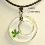 clear lucky clover necklace AAB203