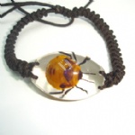 high quality clear  insect amber  bracelet  SL  flower bug
